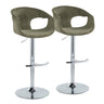 Curvo - Adjustable Barstool With Rounded T Footrest (Set of 2) - Chrome Metal