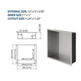 Stainless Steel Shower Niche With Seamless Design For Bathroom Storage