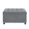 Square Tufted Storage Ottoman With Nailhead Trim