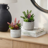 Artificial Succulent Table Decor (Set of 2) - Green - Plastic