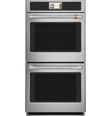 Café 30" Smart Built-In Double Wall Oven with True European Convection, No Preheat Air Fry & 7" Touch LCD, 10.0 cu. ft. - Stainless Steel with Brushed Stainless Handles