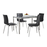Fuji - Mason Upholstered Swivel Dining Set - Stainless Steel