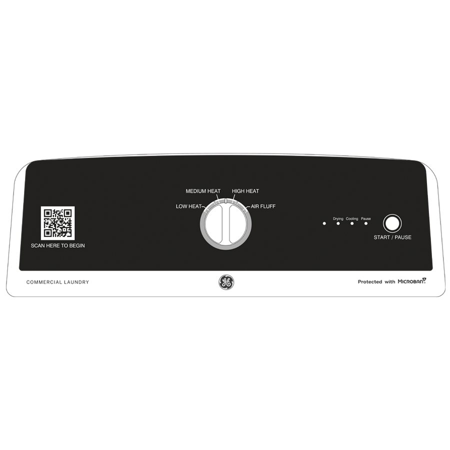 GE(R) 7.4 cu. ft. Capacity aluminized alloy drum Commercial Gas Dryer with Sensor Dry, Built-In App Payment System SITE WIFI REQUIRED - (VTD52GASRWB)