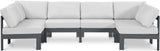 Nizuc - Outdoor Patio 6 Piece Modular Sectional With Gray Frame