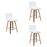 Vienna - Modern Counter Height Swivel Bar Stool - Walnut Finished Wood Frame