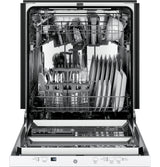 GE GDT225SGLWW - 24 in. Top Control Flush-Mount Dishwasher with 51 dBa Sound Level, Condensate Dry & Pocket Handle - White