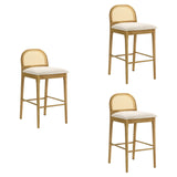 Lucio - Modern Farmhouse Wood Bar Height Kitchen Bar Stool