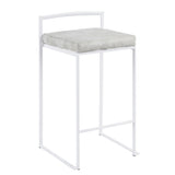 Fuji - Contemporary Stackable Counter Stool (Set of 2) - White Frame