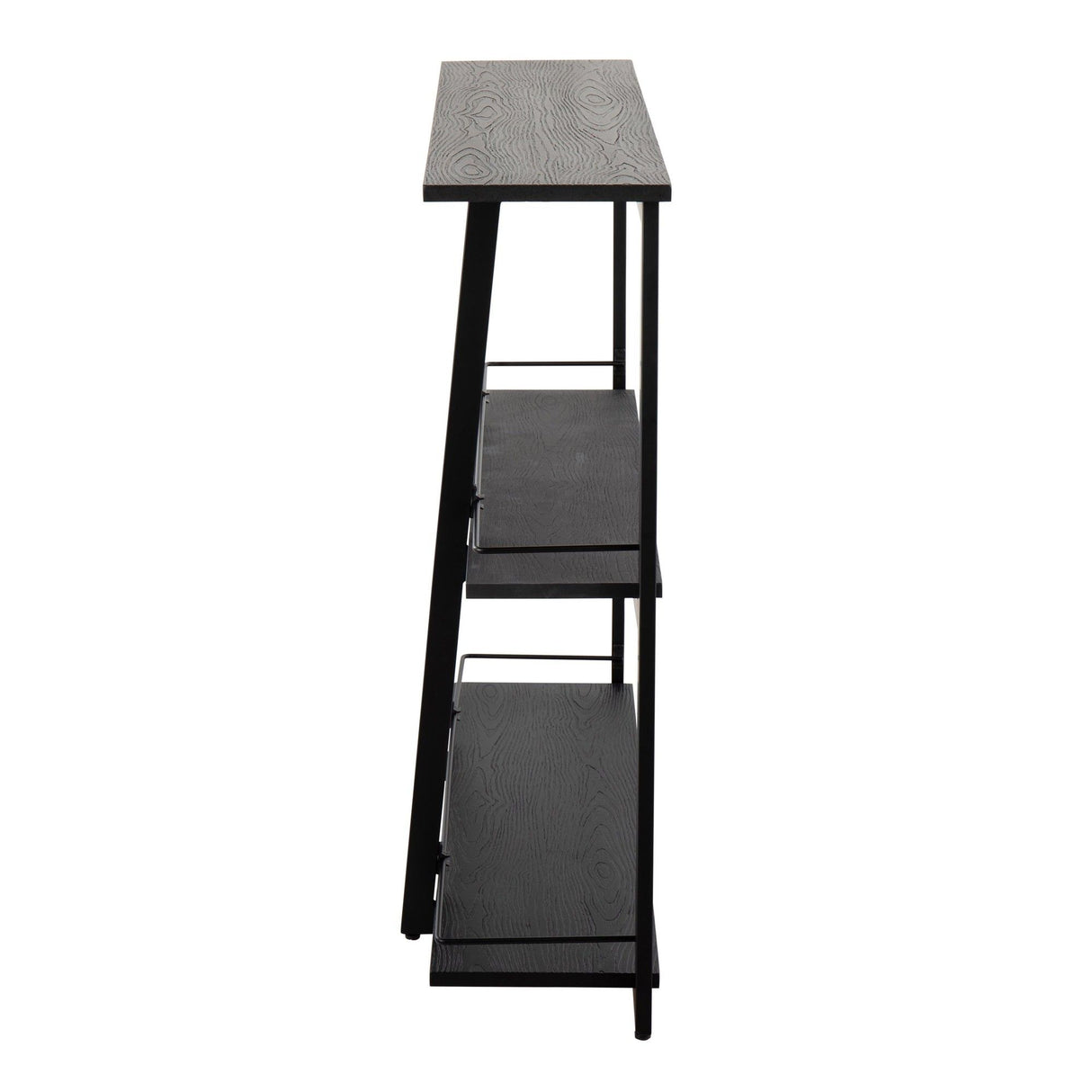 Converge - Industrial Bookcase - Black Steel And Black Bamboo
