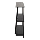 Converge - Industrial Bookcase - Black Steel And Black Bamboo