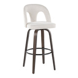 Ava - Upholstered Fixed-Height Barstool (Set of 2) - Walnut Glazed Wood Base
