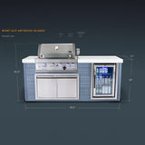 Mont Alpi Artwood Series 6.5 Ft Natural Gas Outdoor Kitchen Island w/ 4-Burner Grill - MA400-AW