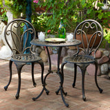 Thomas - 3 Pieces Cast Bistro Set - Black / Gold