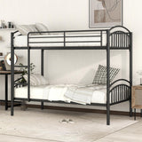 Twin Over Twin Bunk Bed, Divided Into Two Beds - Black