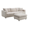 Modern Sectional Sofa With Throw Pillows, Cloud L Shaped Couch Set With Wide 4 Seat Comfy Couch Set With Movable Ottoman