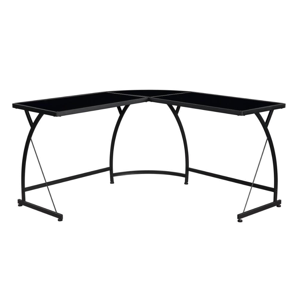 Janison - Writing Desk - Black Glass & Black