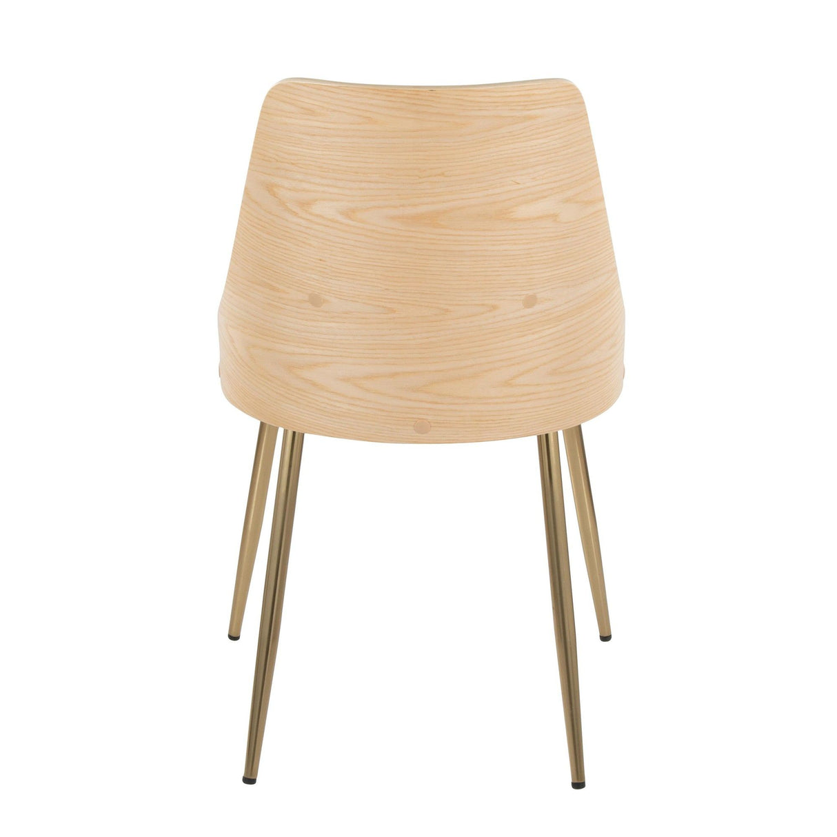 Anabelle - Dining / Accent Chair (Set of 2) - Gold Metal, Natural Wood