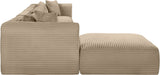 Shaggy - Fabric 5 Piece Modular Sectional With Ottoman