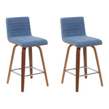 Vienna - Modern Counter Height Swivel Bar Stool - Walnut Finished Wood Frame