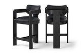 Sacha - Vegan Leather Upholstered Counter Stool With Black Base