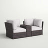 Outdoor Wicker Loveseat With Cushions