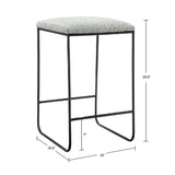 Counter Stool With Faux Seat - Heathered Gray / Matte Black