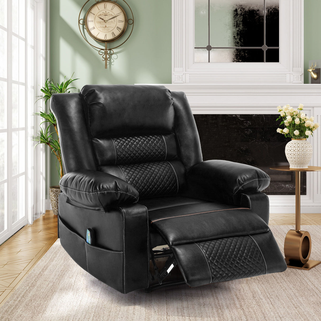 Breathable Leather Massage Recliner Manual Chair