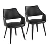 Curvo - High Back Upholstered Chair (Set of 2) - Black Wood Legs