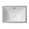 European Style White Ceramic Rectangular Undermount Bathroom Sink With Overflow