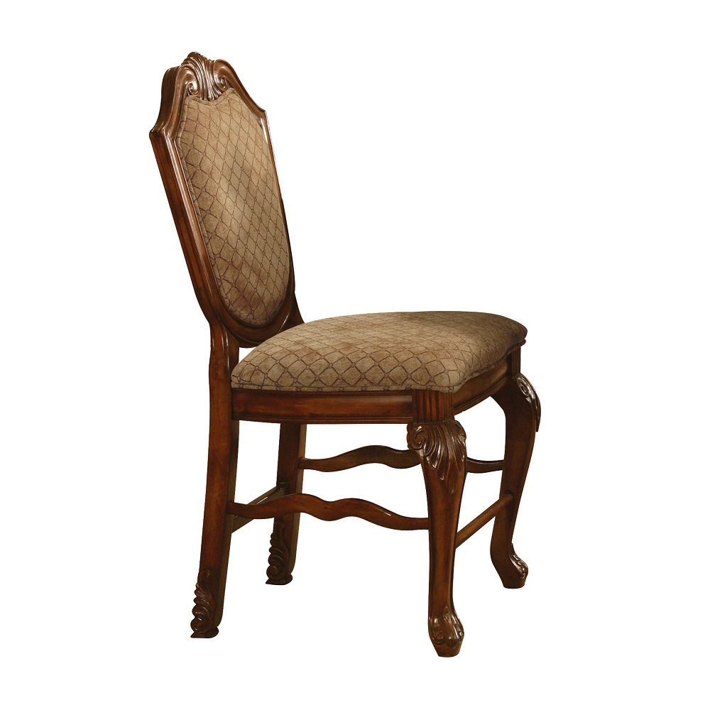 Chateau De Ville - Counter Height Chair Set of 2) - Fabric & Cherry