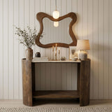 Solstice - Travertine And Mango Wood Table