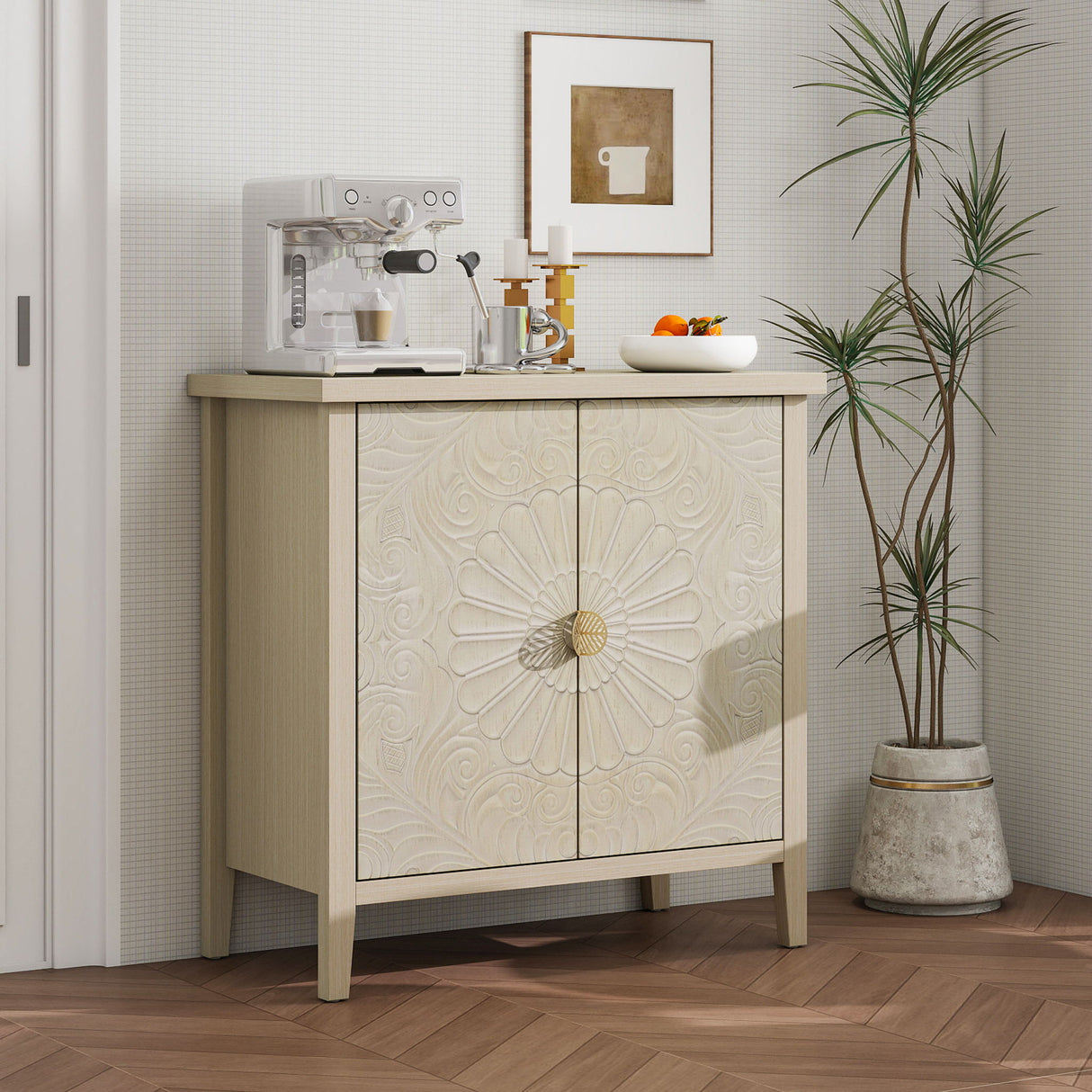 2 Door Cabinet, American Furniture, Suitable For Bedroom, Living Room, Study - Natural