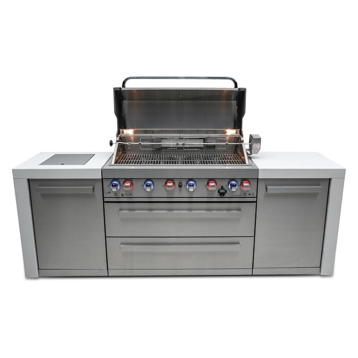 Mont Alpi Deluxe Series 8 Ft Propane Outdoor Kitchen Island w/ Side Burner - MAi805-D