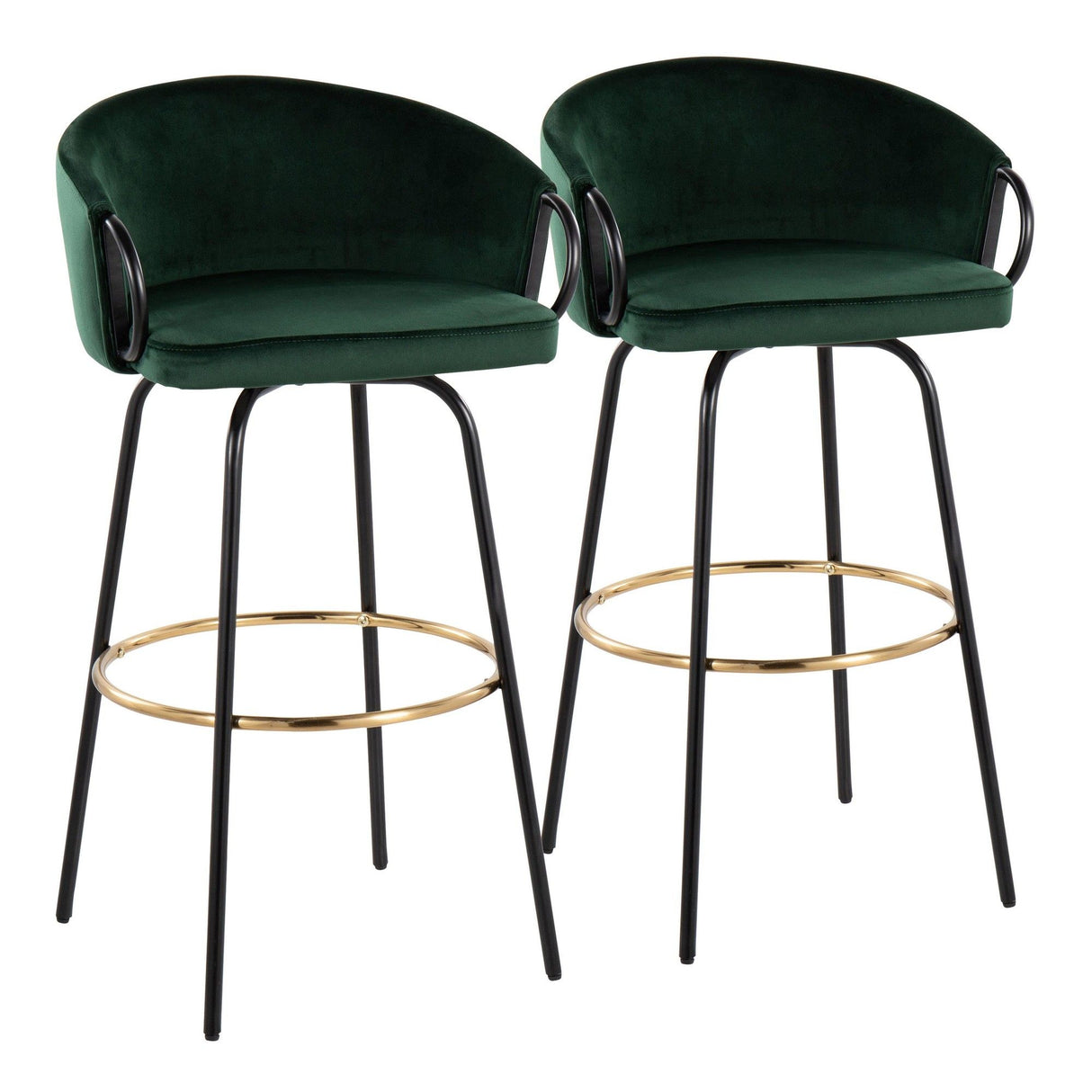 Claire - 30" Fixed-Height Barstool (Set of 2) - Black Base