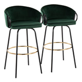 Claire - 30" Fixed-Height Barstool (Set of 2) - Black Base