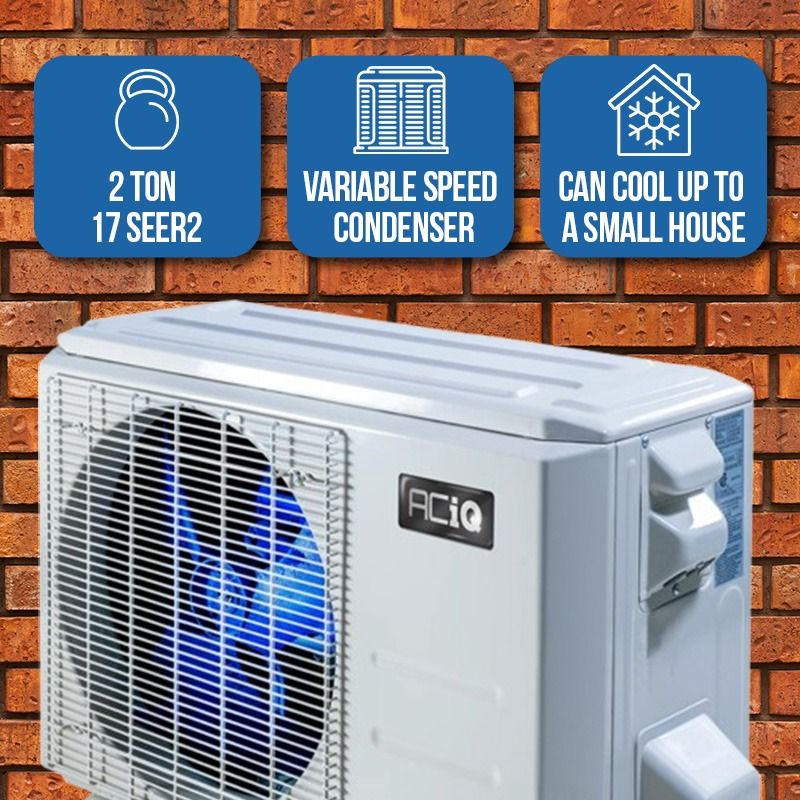 ACiQ 2 Ton 19.4 SEER2 High Efficiency Heat Pump Split System - R410A Inverter - Wall-Mounted