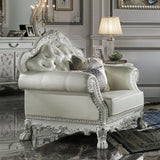 Dresden - Chair With 2 Pillows - Synthetic Leather & Bone White