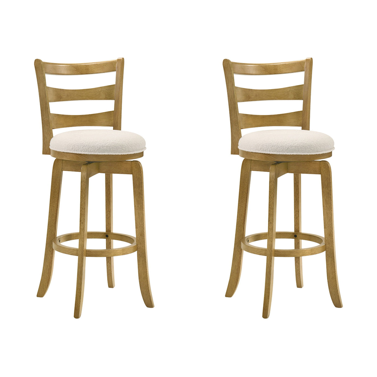 Melindra - Modern Farmhouse Swivel Wood Bar Height Kitchen Bar Stool