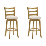 Melindra - Modern Farmhouse Swivel Wood Bar Height Kitchen Bar Stool