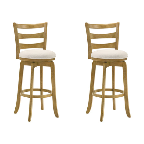 Melindra - Modern Farmhouse Swivel Wood Bar Height Kitchen Bar Stool