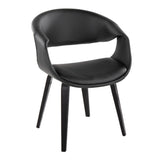 Curvo - Upholstered Chair (Set of 2) - Black Wood Legs