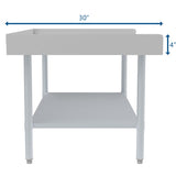 30" x 48" 16-Gauge Stainless Steel Equipment Stand with Galvanized Undershelf, EQT-163048.