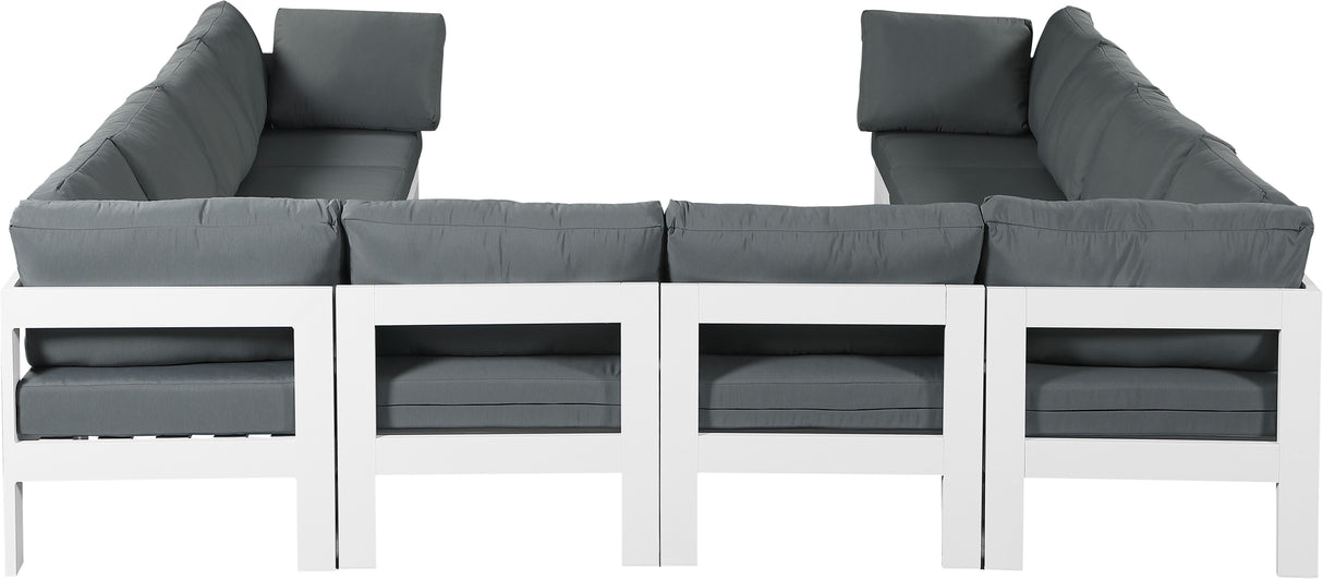 Nizuc - Outdoor Patio 10 Piece Modular Sectional With White Frame