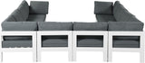 Nizuc - Outdoor Patio 10 Piece Modular Sectional With White Frame