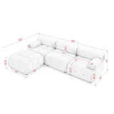 Modular Sectional Sofa, Button Tufted Design With Diy L-Shaped Layout, Reversible Ottoman