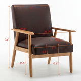 Wide Arm Chair - Light Brown