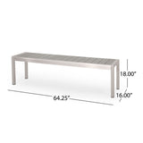 Outdoor Modern Aluminum Dining Bench, Durable And Elegant Design