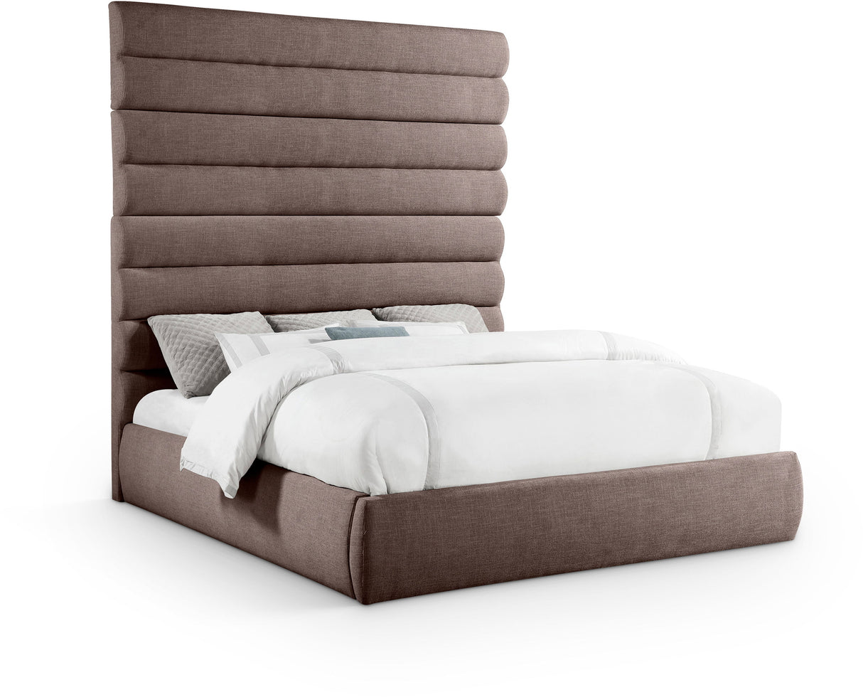 Adam - Linen Fabric Bed With 89" Headboard