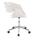 Curvo - Upholstered 5-Star Task Chair - Chrome Metal Base