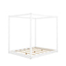Wood Canopy Platform Bed With Support Legs And Airflow Slats